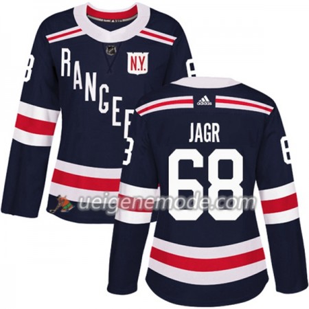 Dame Eishockey New York Rangers Trikot Jaromir Jagr 68 Adidas 2017-2018 Navy Blue 2018 Winter Classic Authentic